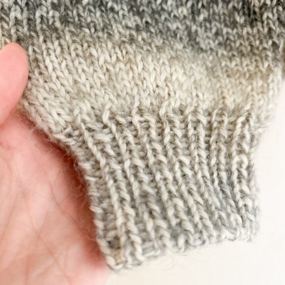 VINTAGE Knit Wool Lace Yoke Sweater Scandinavian/Icelandic Style Grey Pullover - Picture 12 of 13